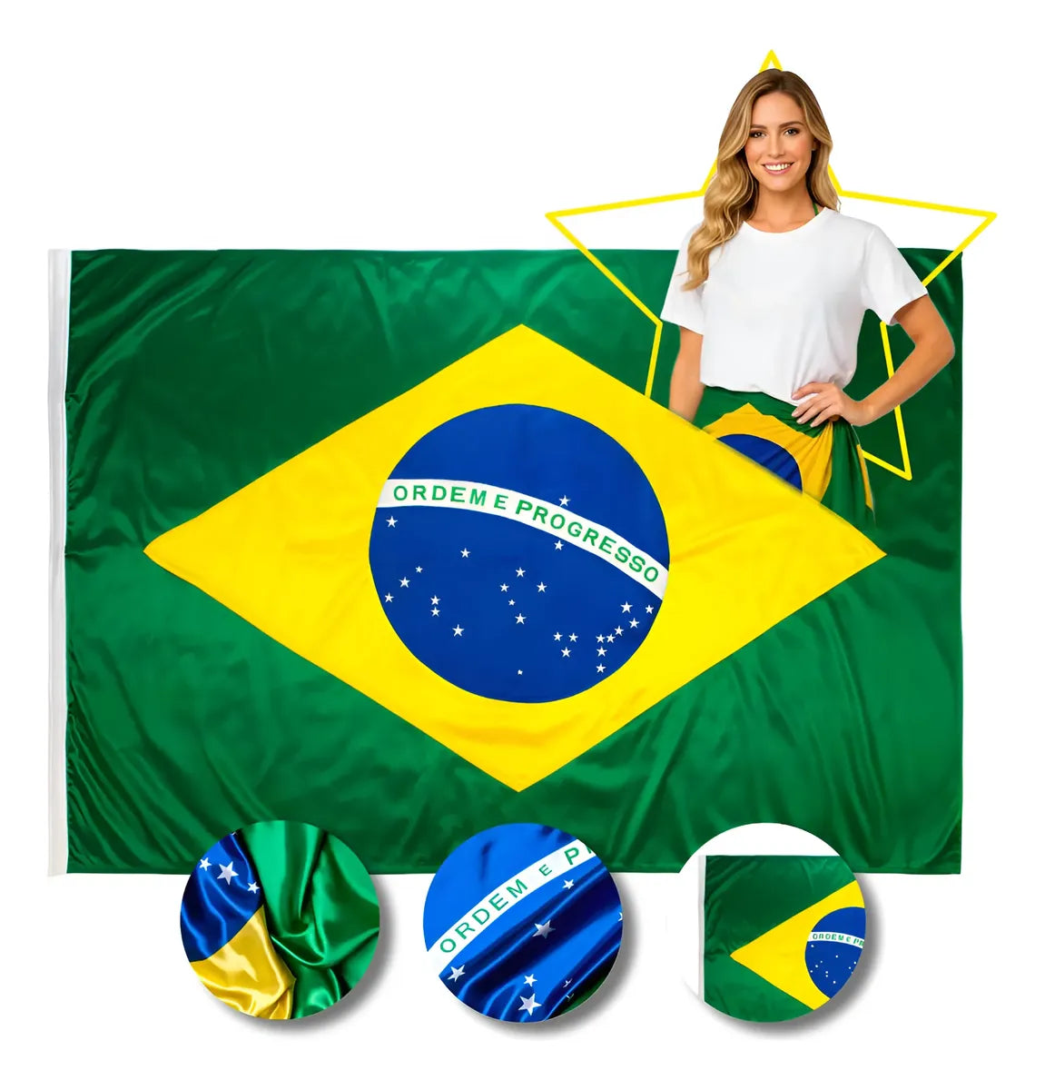 Bandeira Brasil 90 x 1,30cm